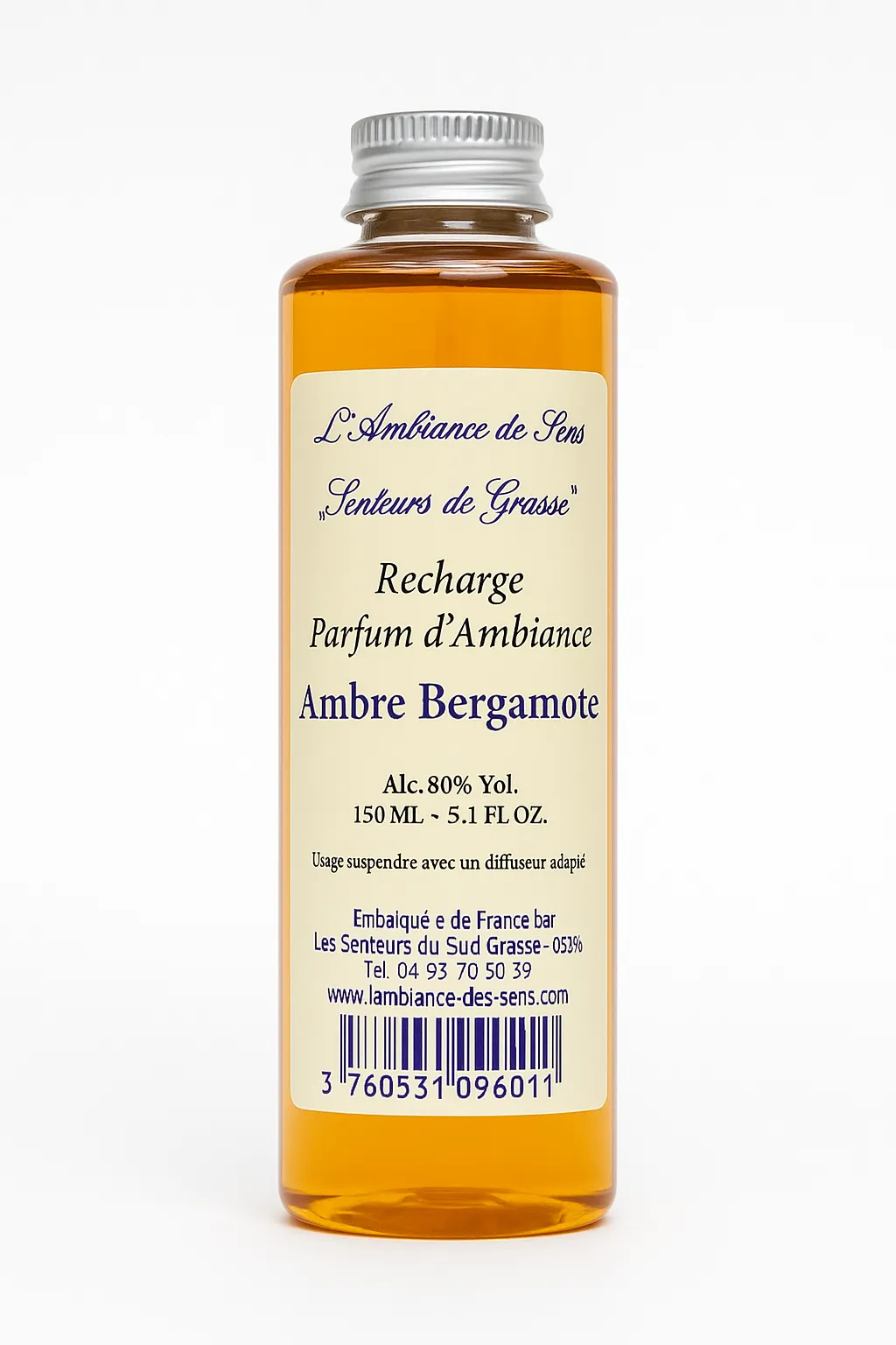 Recharge parfum d'ambiance Ambre Bergamote – 150ml